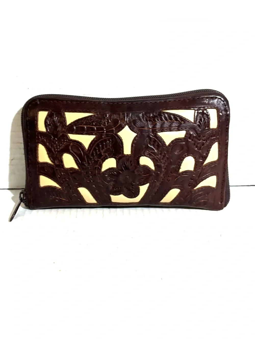 Vintage leather clutch
